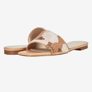 Sanctuary Club Women’s Leather Slip On Beaded Sandal